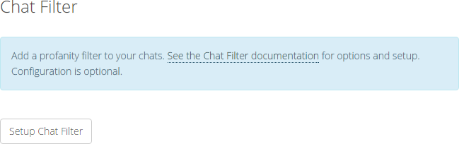 Default Chat Filter Setup