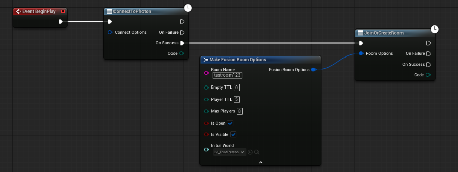 BP logic for connecting to Photon and joining a room