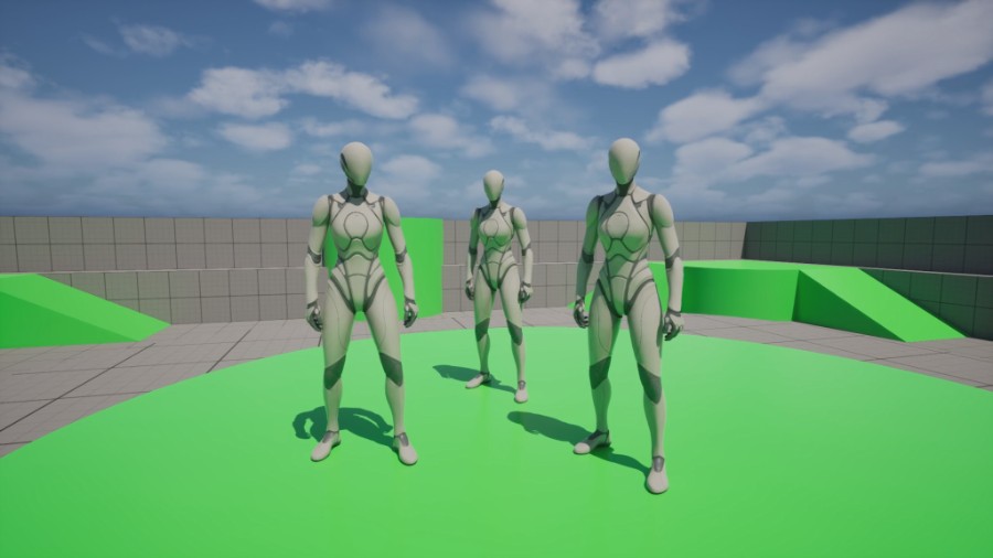 Characters in a networked version of the Third Person template