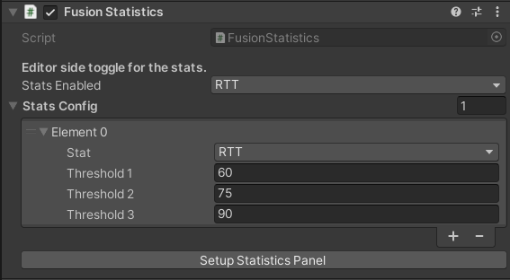 fusion statistics custom config