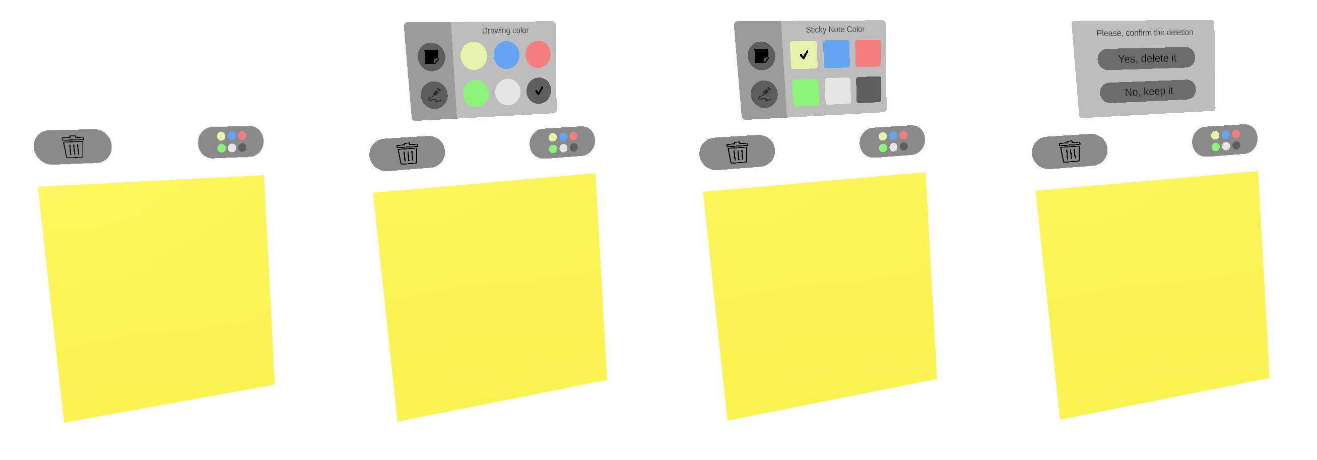 sticky note UI