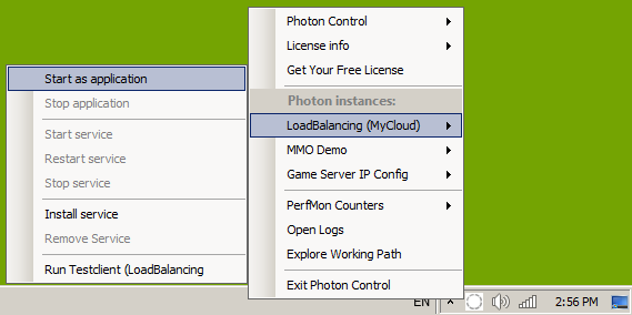 Photon Server Screenshot: Photon Control