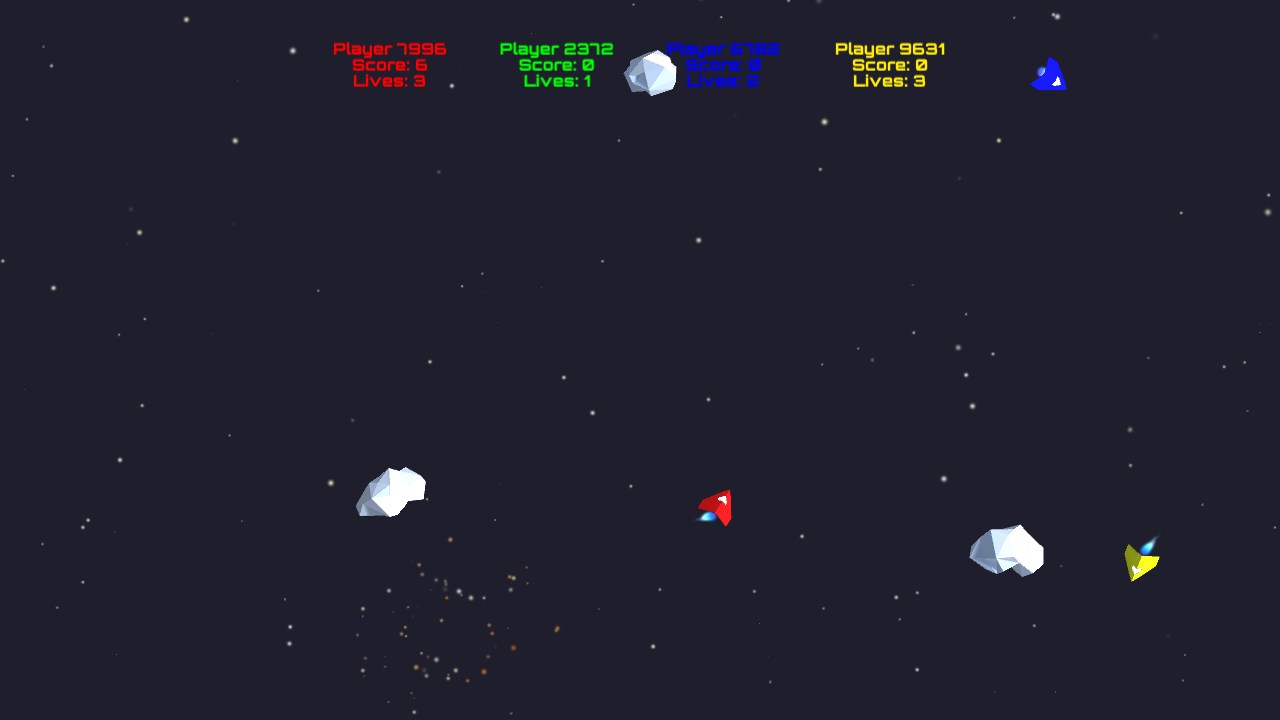 Screenshot of the Asteroids demo