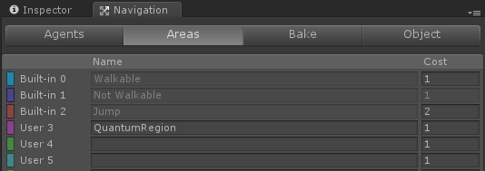 Unity Navigationタブ エリアの選択