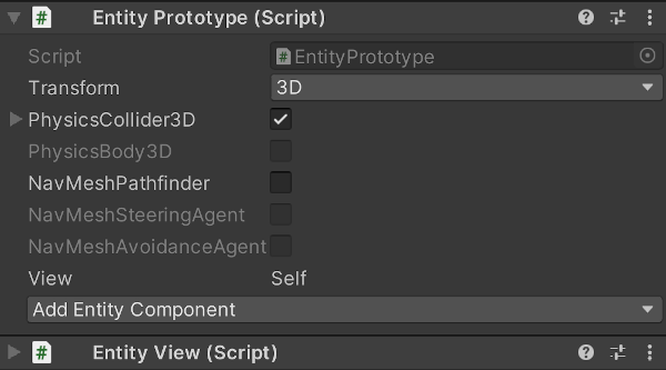 entity prototype with entity view