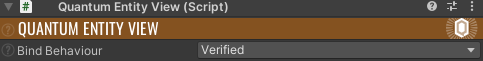 Editing the Bind Behaviour on the Entity View in Unity.