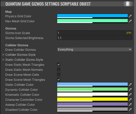 Quantum Editor Settings