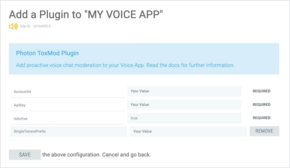 Configure Plugin - ToxMod